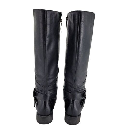 Enzo Angiolini Leather Boots Tall Equestrian Riding Easporty Zip Up Black Sz 7M - Picture 7 of 8